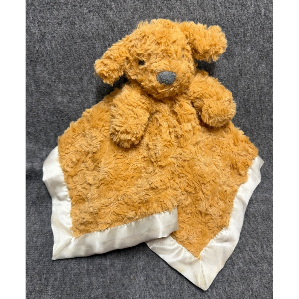 Cloud Island Puppy Dog Security Blanket Lovey Tan Sherpa Satin Trim CL202112TN